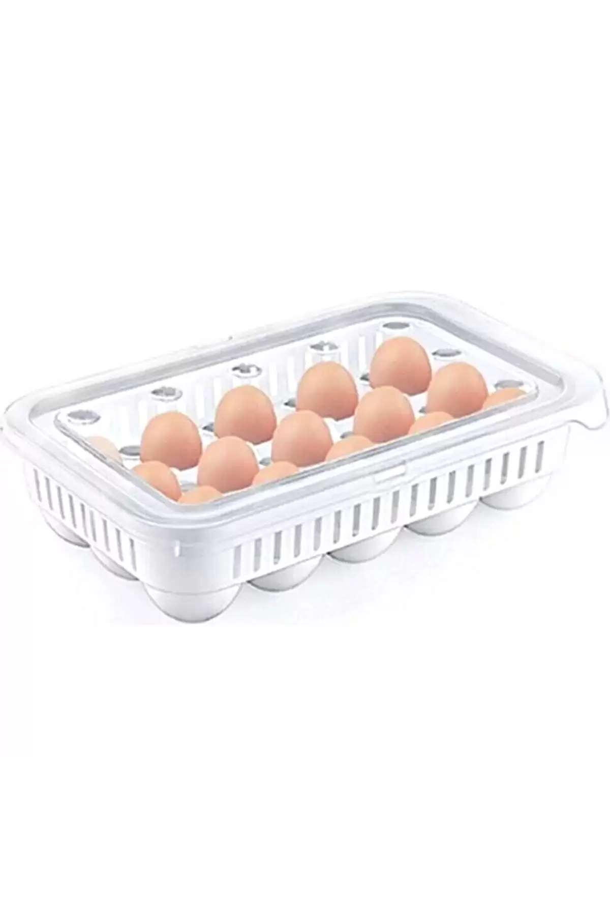 2 Adet 15li Yumurta Saklama Kabı Yumurtalık Kapaklı Buzdolabı Yumurta Kutusu Organizer Düzenleyici