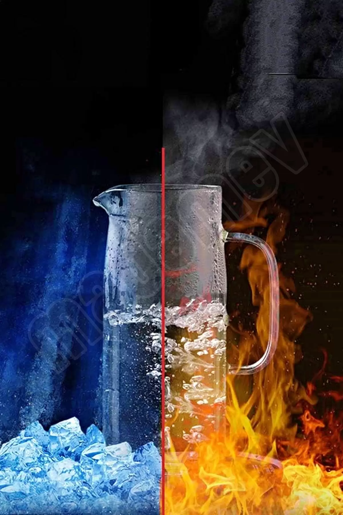 Borosilikat Cam Sürahi Kulplu Çelik Kapaklı Soğuk Sıcak Kokteyl Meşrubat Karaf Cam Sürahisi 1500 ml