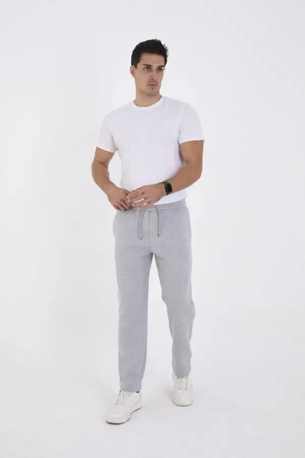 Erkek Üç İplik Basic Eşofman Pantolon - Gri
