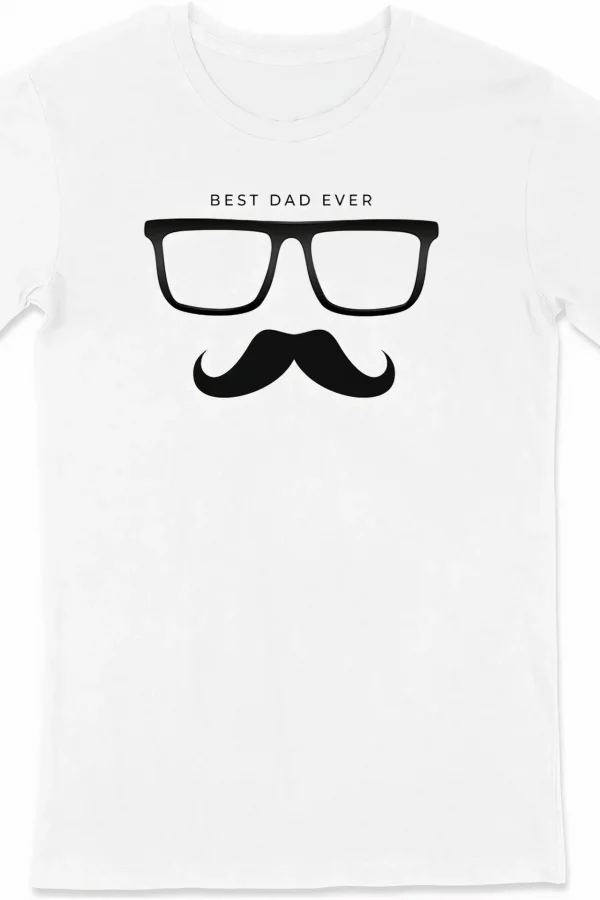 Babalar Günü Hediye Baba Temalı Baskılı Oversize Bisiklet Yaka T-shirt - Beyaz