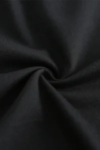 Kadın Baskılı Tişört Kısa Kol Bisiklet Yaka T-shirt - Siyah