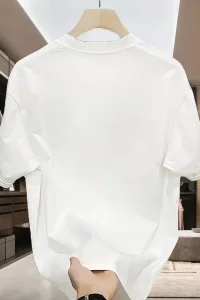 ERKEK Bisiklet yaka Tişört Özgür kuşlar Baskılı kısa kol T-shirt - Beyaz