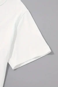Erkek Sarj %1 Baskılı T-Shirt Kısa Kol Bisiklet Yaka Regular Fit Tişört - Beyaz