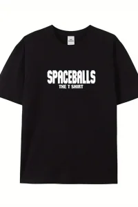 Erkek Baskılı T-Shirt Kısa Kol Bisiklet Yaka Regular Fit Rahat Kalıp Tişört - Siyah