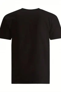 Erkek Baskılı T-Shirt Kısa Kol Bisiklet Yaka Regular Fit Rahat Kalıp Tişört - Siyah