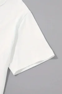 Erkek Kısa Kol Yazlık Tişört Bisiklet Yaka Baskılı Oversize T-Shirt - Beyaz