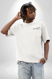 30 Ağustos Zafer Bayramı Ön Arka Baskılı Oversize Bisiklet Yaka T-shirt - Beyaz