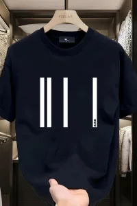 Kadın Kısa Kol Yazlık Tişört Bisiklet Yaka Baskılı Oversize T-Shirt - Siyah