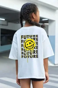 Çocuk Unisex Baskılı T-Shirt - Beyaz