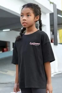 Çocuk Unisex Baskılı T-Shirt - Siyah