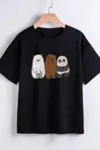 Çocuk Unisex Baskılı T-Shirt - Siyah