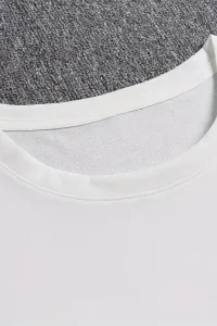 Erkek PERFECTLY Baskılı Tişört Bisiklet yaka yazlık Kısa Kol t-shirt - Beyaz