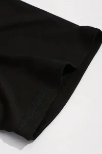 Erkek Baskılı Tişört Kısa Kol Bisiklet Yaka Regular fit Rahat kalıp T-Shirt - Siyah