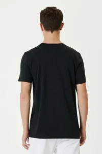ERKEK Düz Tişört Bisiklet Yaka Regular Fit Yazlık Kısa kol T-Shirt - Siyah