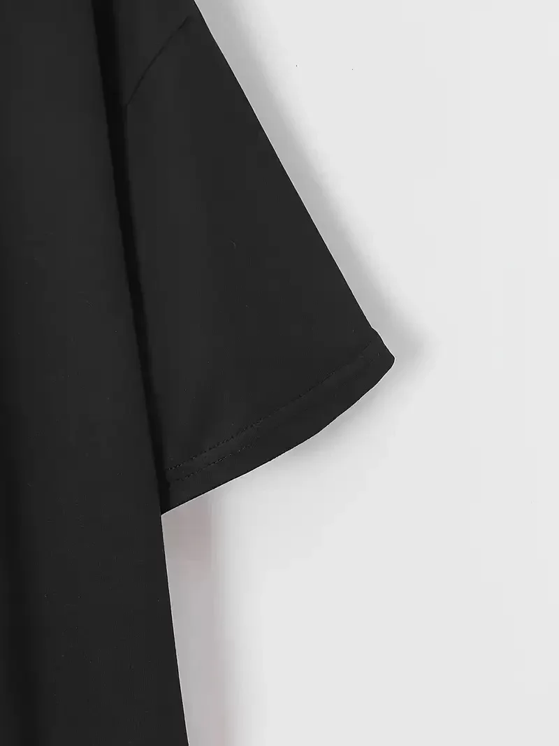 20/1 Penye Compack New York Baskılı Oversize Kısa Kol Bisiklet Yaka T-shirt - Siyah Görseli
