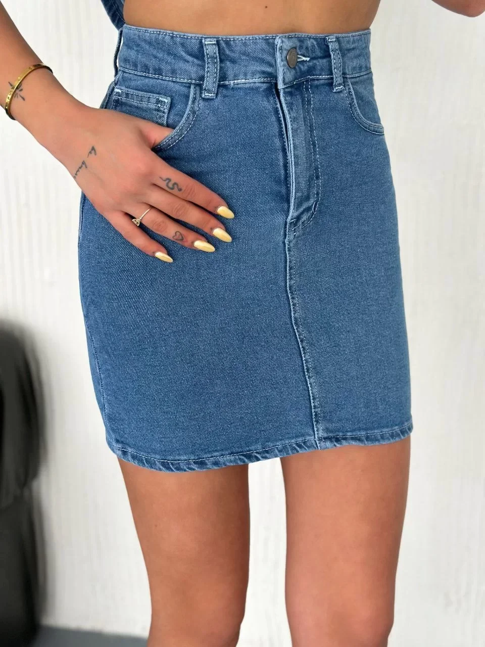 Kot Jeans Etekli ikili Takım - Mavi Görseli