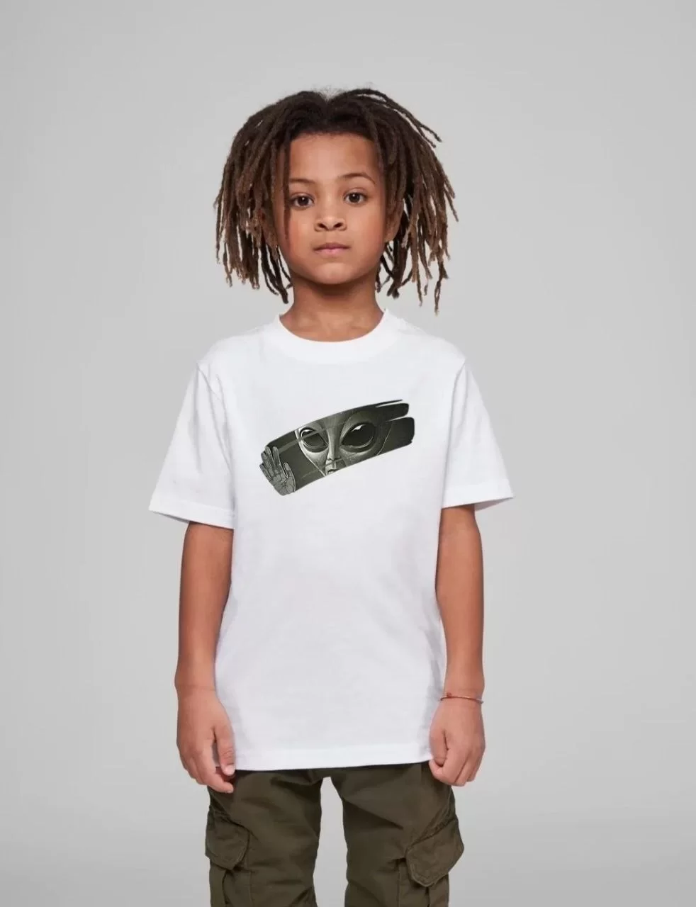 Çocuk Unisex Baskılı T-Shirt - Beyaz Görseli