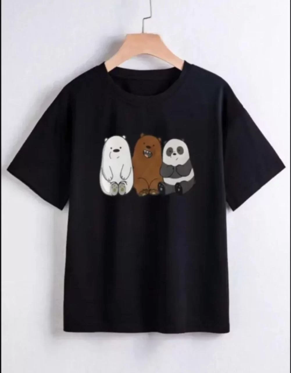 Çocuk Unisex Baskılı T-Shirt - Siyah Görseli