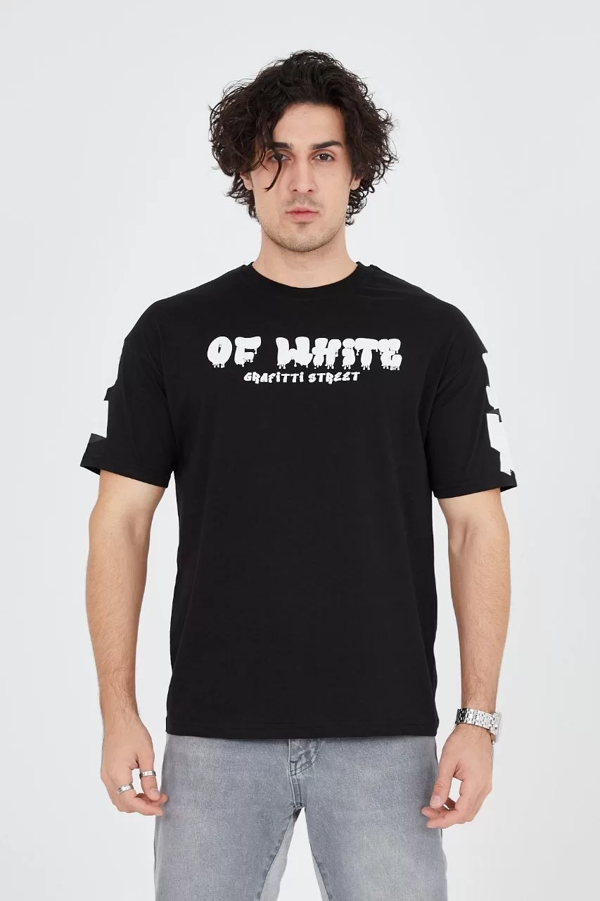 Erkek 24/1 Penye Baskılı T-Shirt - Siyah Görseli