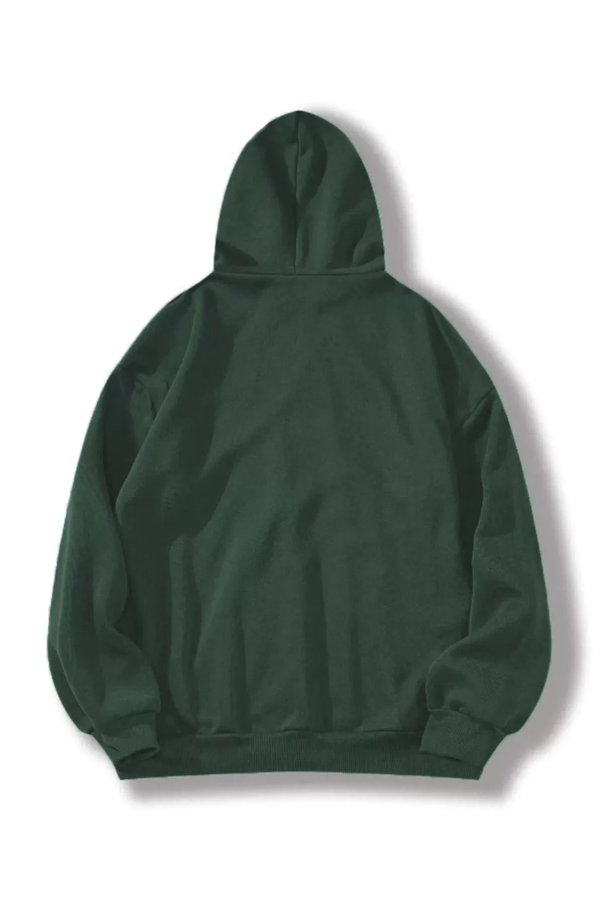 Erkek Düz Kapüşonlu Sweat - Koyu Yeşil Görseli