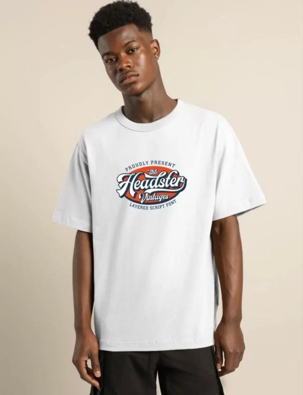 Unisex Baskılı Oversize T-Shirt - Beyaz Görseli