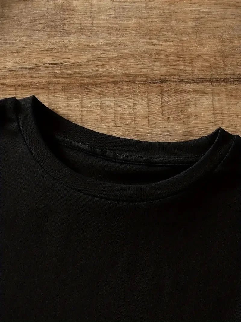 Women's Black Cycling Neck Bear Print Summer Short Sleeve T-Shirt 5
