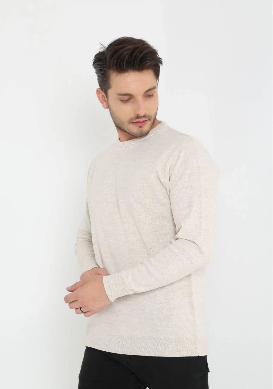 Masculin Bej Guler Bicicleta Maneca Lunga Tesatura Tricou 2