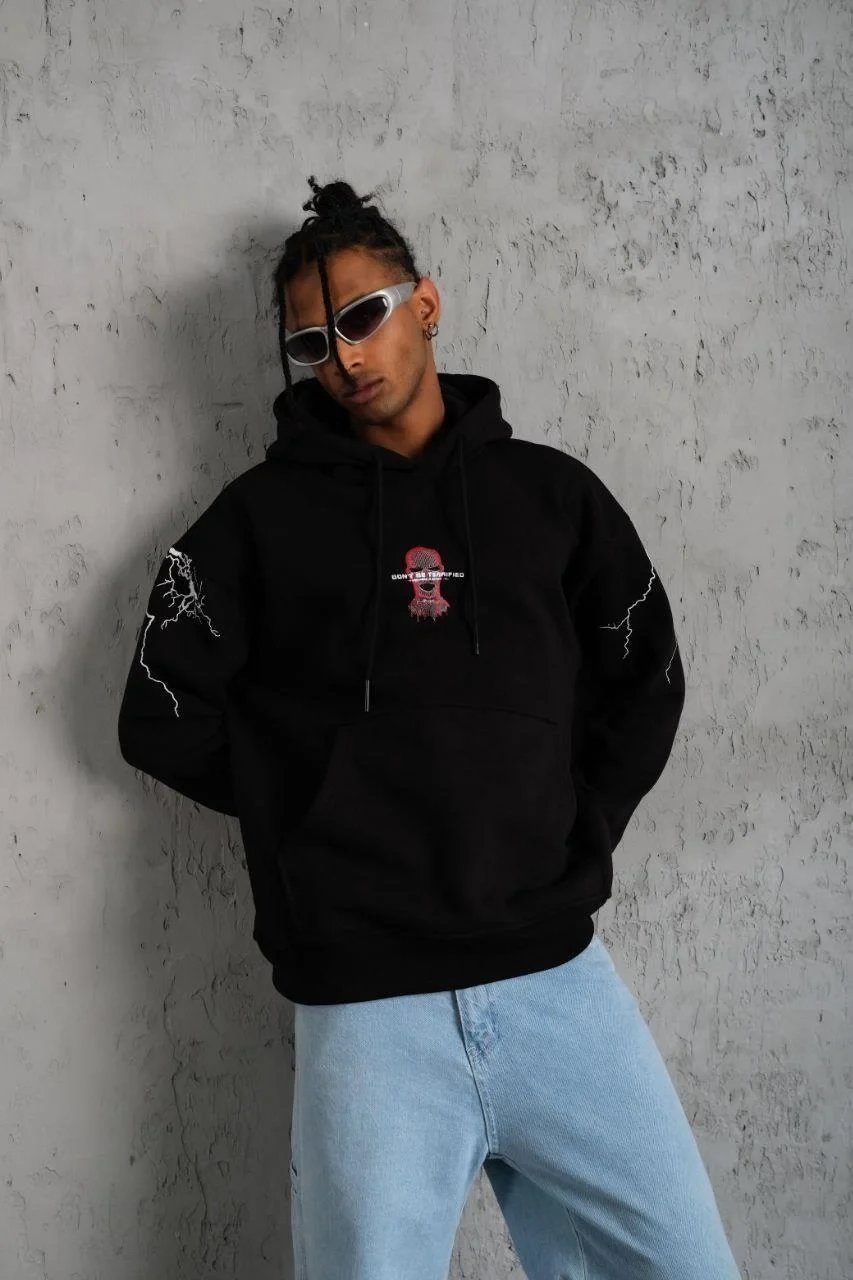 Murš Albo 3 Firă Bumbac Buzunar Cangur Printat Oversize Hoodie 5