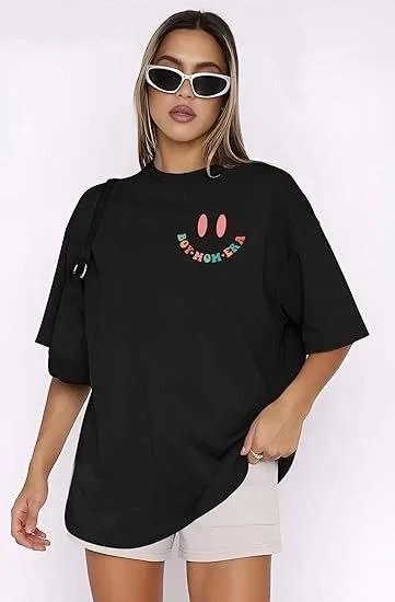 Tîşorta Jinan a Reş, Oversize, Stûyê Bisîkletê, Çapkirî 4