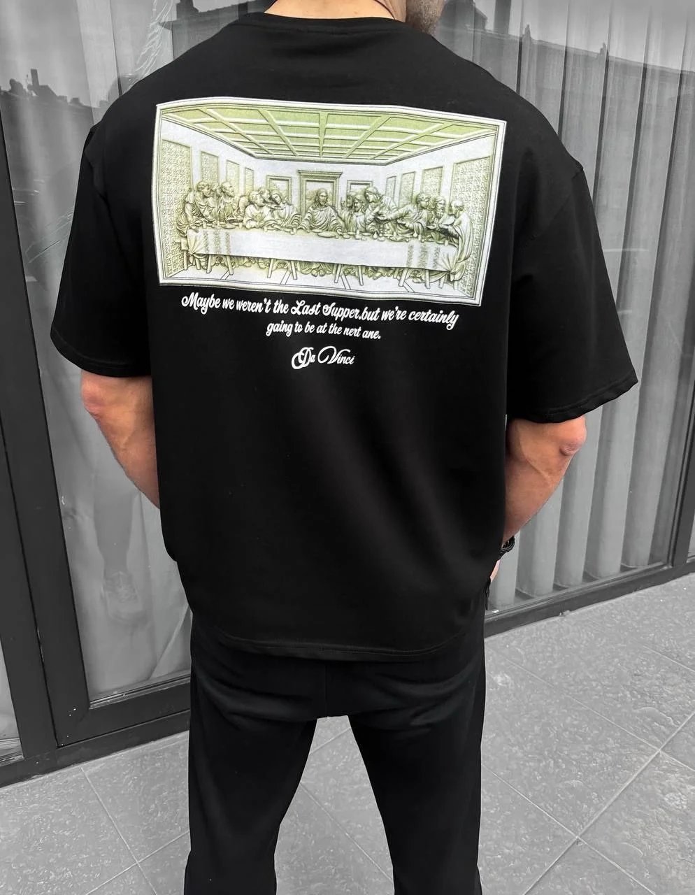 Men's Black Regular Cycling Neck Printed T-Shirt 3