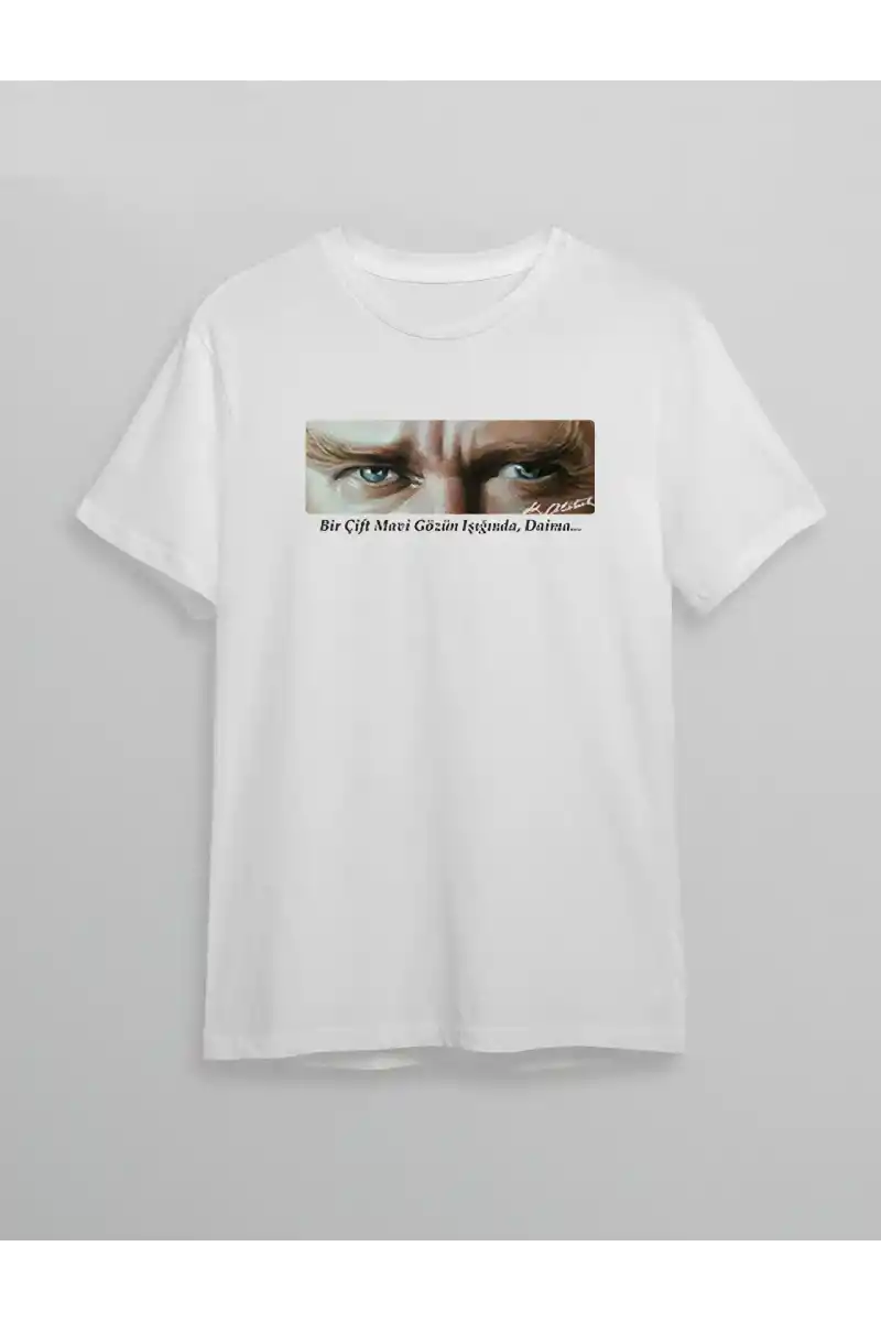 10 Kasım Unisex Atatürk Baskılı T-shirt - Beyaz