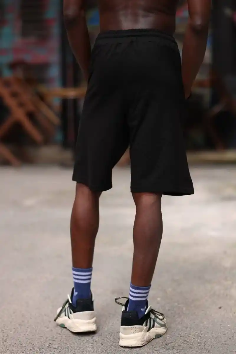 Erkek İki İplik Cepli Şort - Siyah