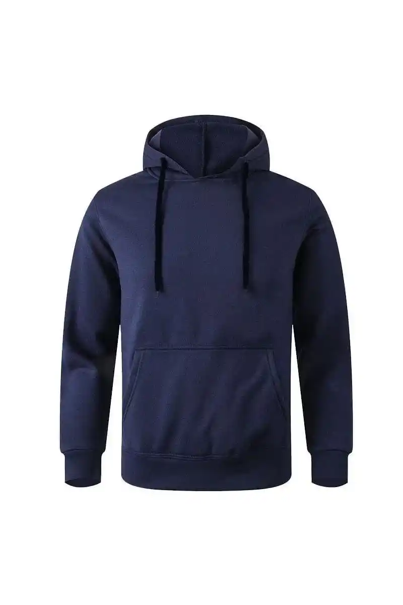 Erkek 3 İplik Pamuklu Kapüşonlu Cepli Oversize Hoodie Sweatshirt - Lacivert