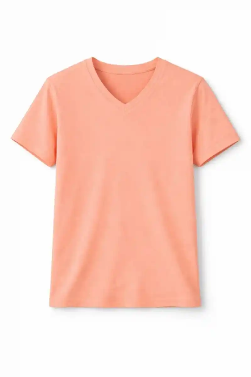 Genç Erkek Çocuk V Yaka Tişört Model - Toz Pembe