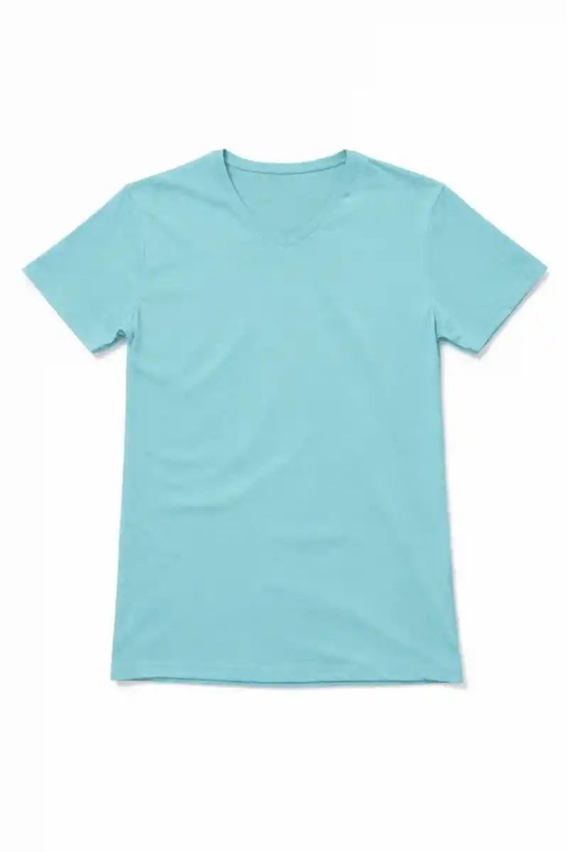 Genç Kız Çocuk V Yaka Tişört Model - Turkuvaz