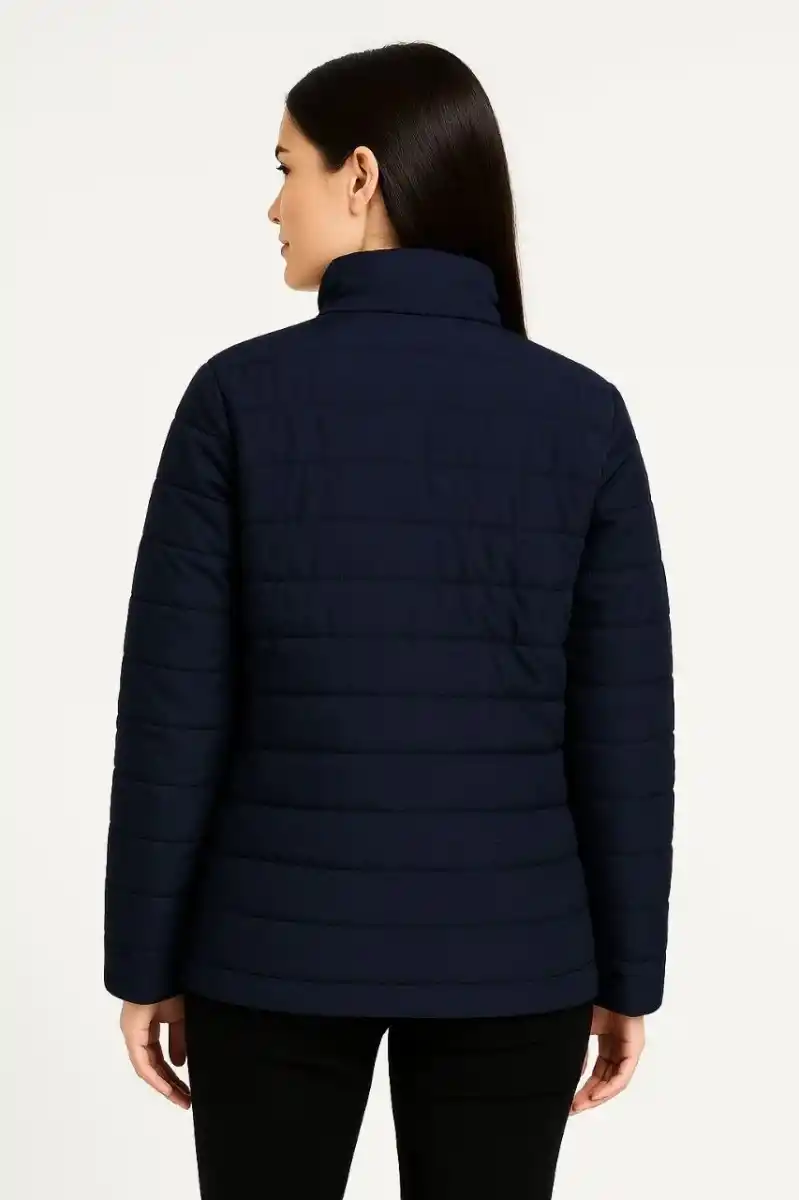 Kadın Bomber Mont Ceket – Su İtici Kumaş, Kapitone Astarlı, Fermuarlı, Kışlık - Lacivert