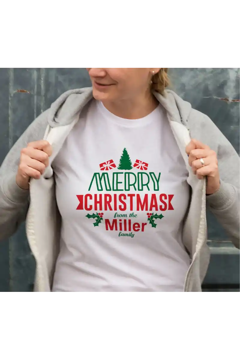 Yılbaşı Tişört MERRY CHRISTMAS from the Miller Baskılı T-shirt - Beyaz