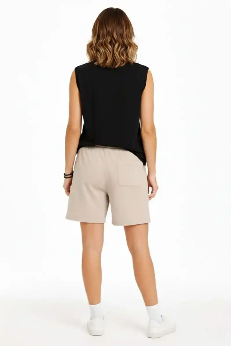 Oversize Kadın Atlet Salaş Kalıp Bisiklet Yaka Basic Yazlık Spor Bluz - Siyah