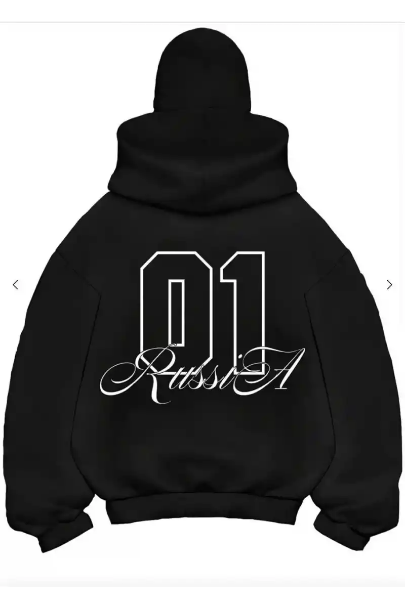 Samuray Ninja Çift Kapşonlu ZIP Fermuarlı Kanguru Çepli Tam Fermuarlı ön Arka - Siyah