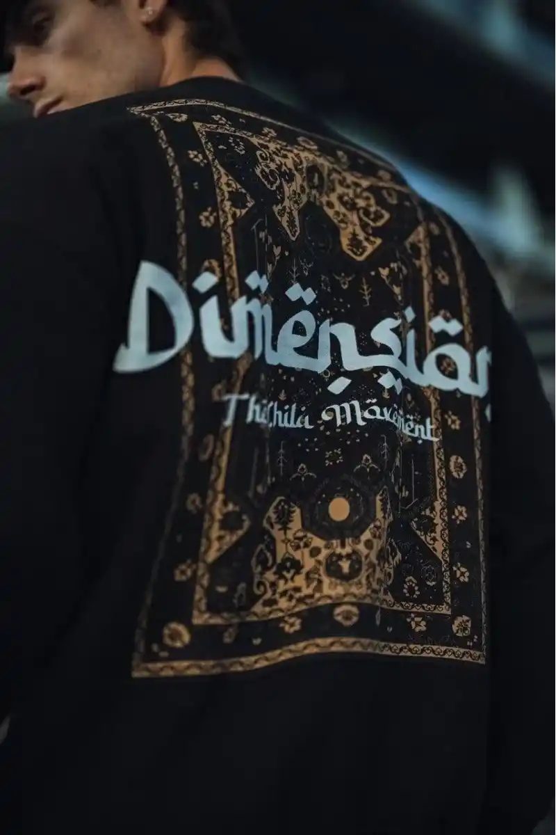 Erkek 3 iplik Pamuklu Bisiklet Yaka Baskılı SweatShirt - Siyah