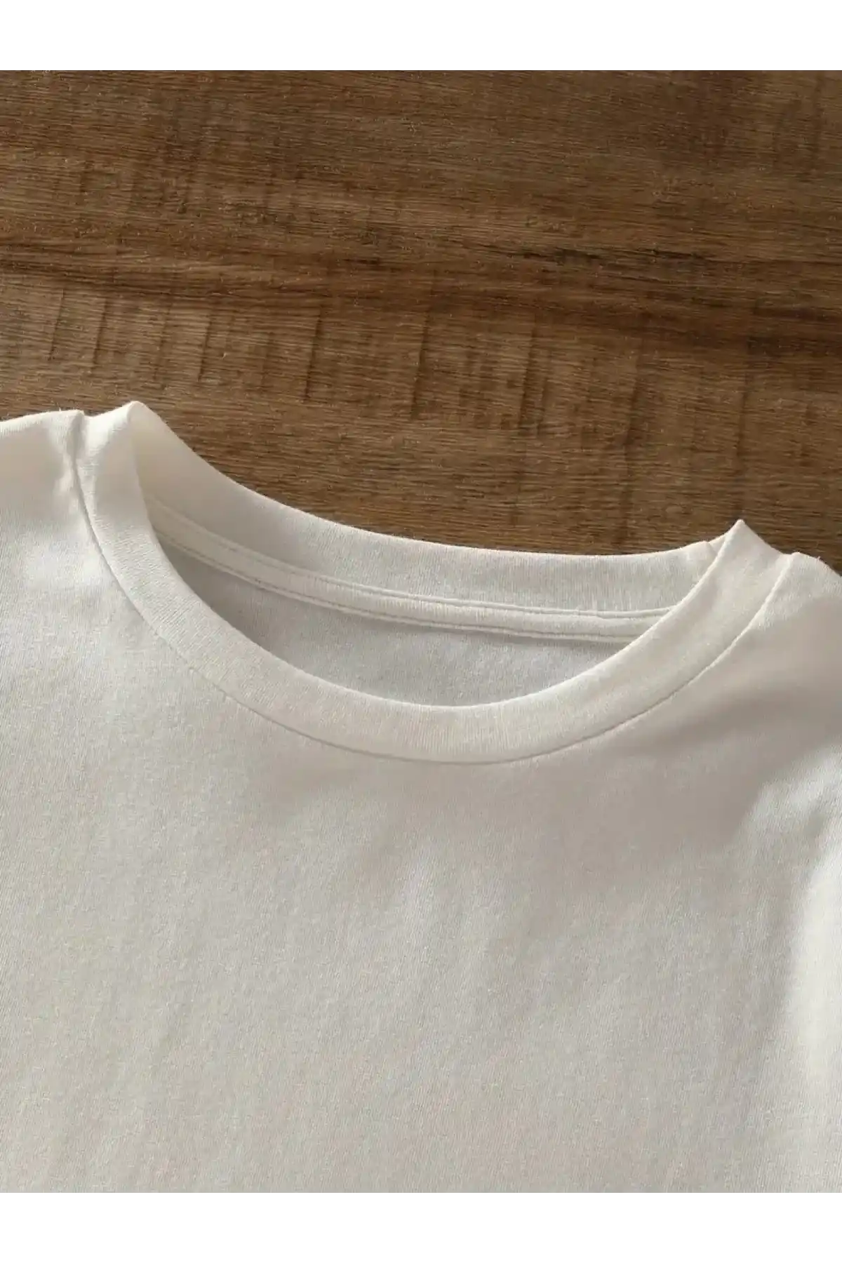 20/1 Penye Compack Ayı Baskılı Oversize Bisiklet Yaka Kısa Kol T-shirt - Beyaz