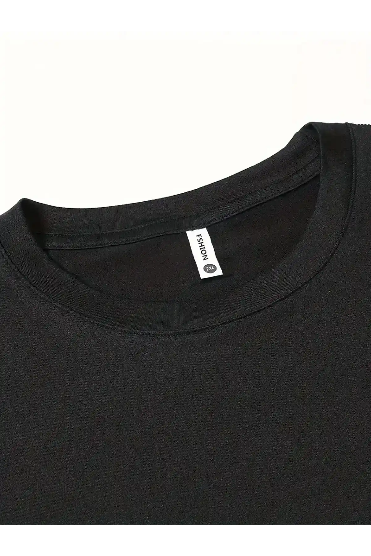 20/1 Penye Compack Baskılı Oversize Bisiklet Yaka Kısa Kol T-shirt - Siyah