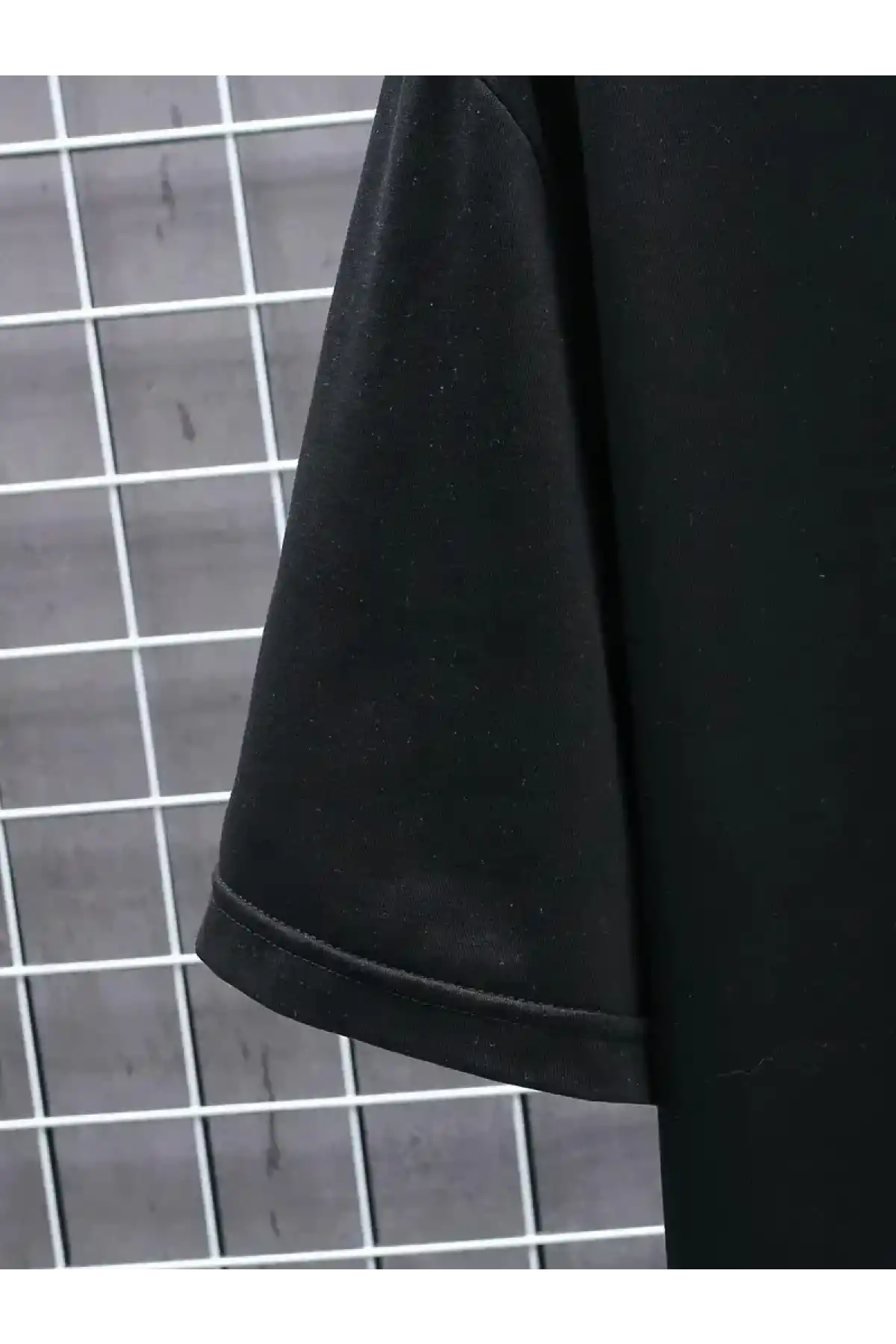 20/1 Penye Compack FUTRE Baskılı Oversize Kısa Kol Bisiklet Yaka T-shirt - Siyah