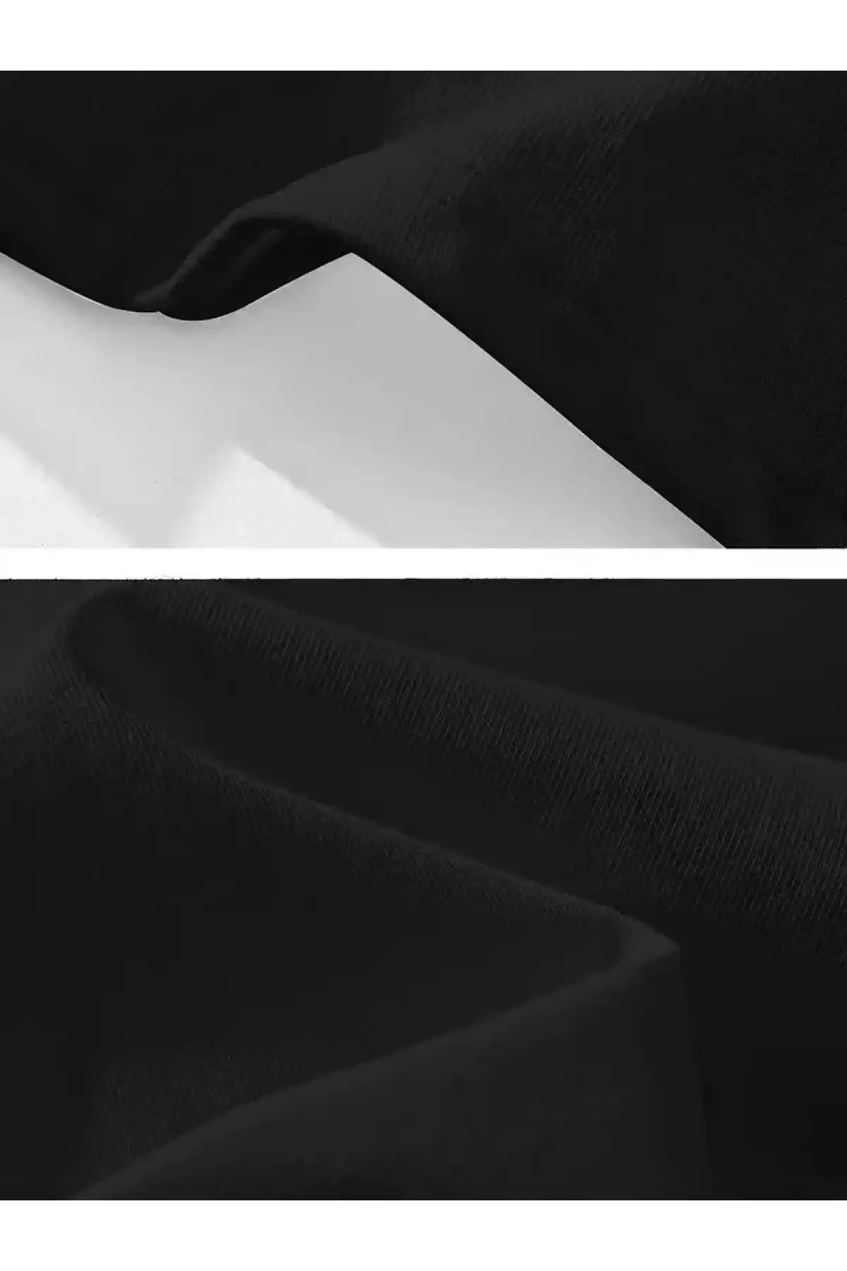 20/1 Penye Compack Gözlüklü Ayı Baskılı Oversize Bisiklet Yaka Erkek T-shirt - Siyah