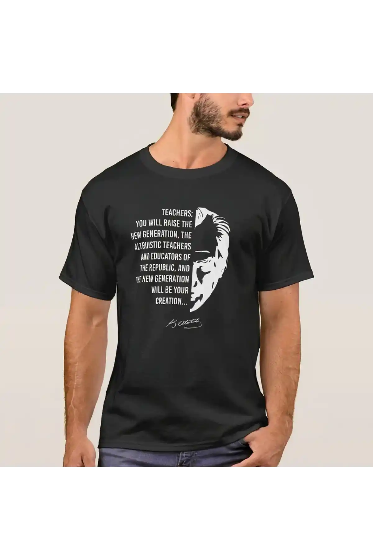 24 Kasım Öğretmenler Günü Baskılı T-shirt - Siyah