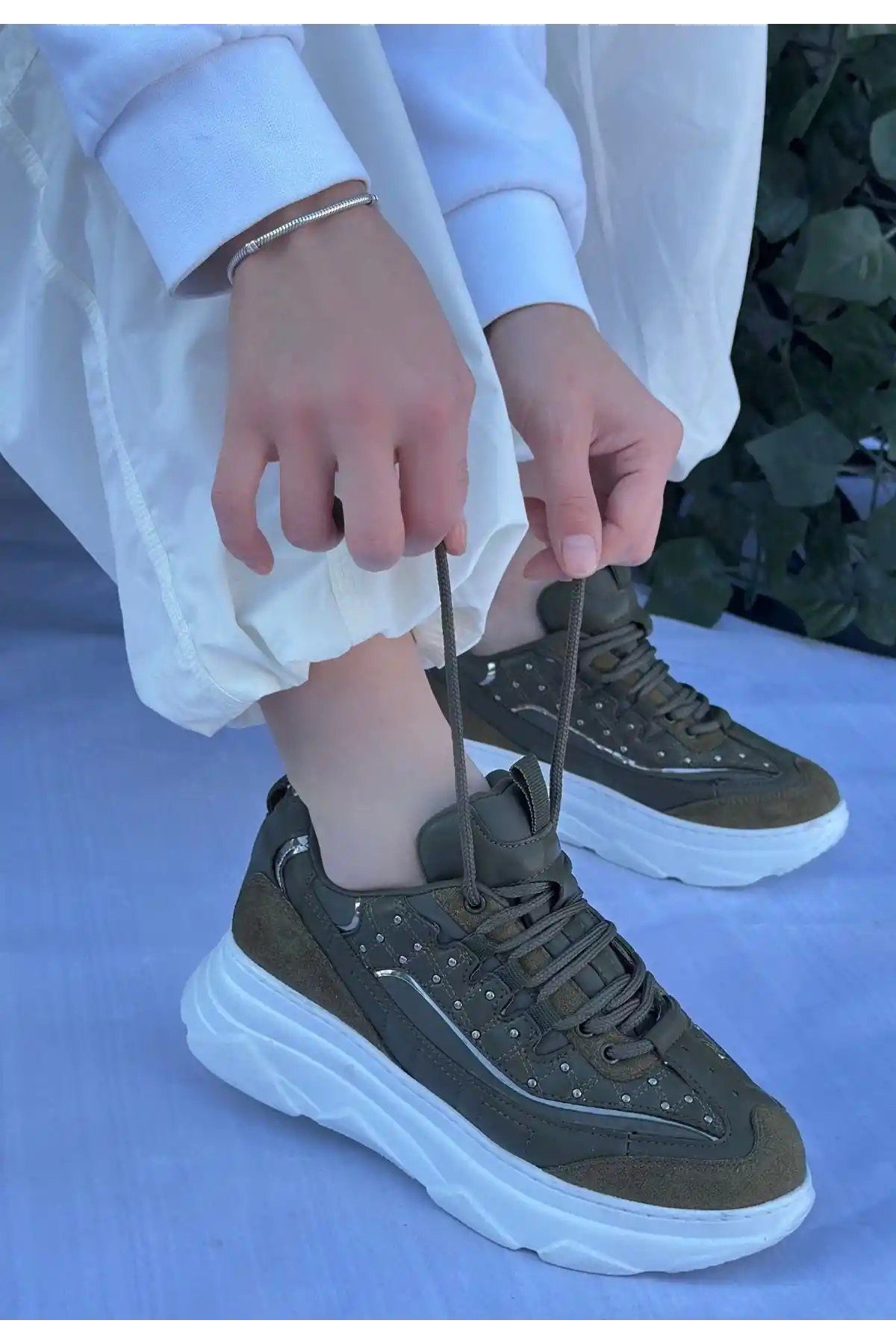 Aleid Yeşil Süet Bağcıklı Spor Ayakkabı - GC