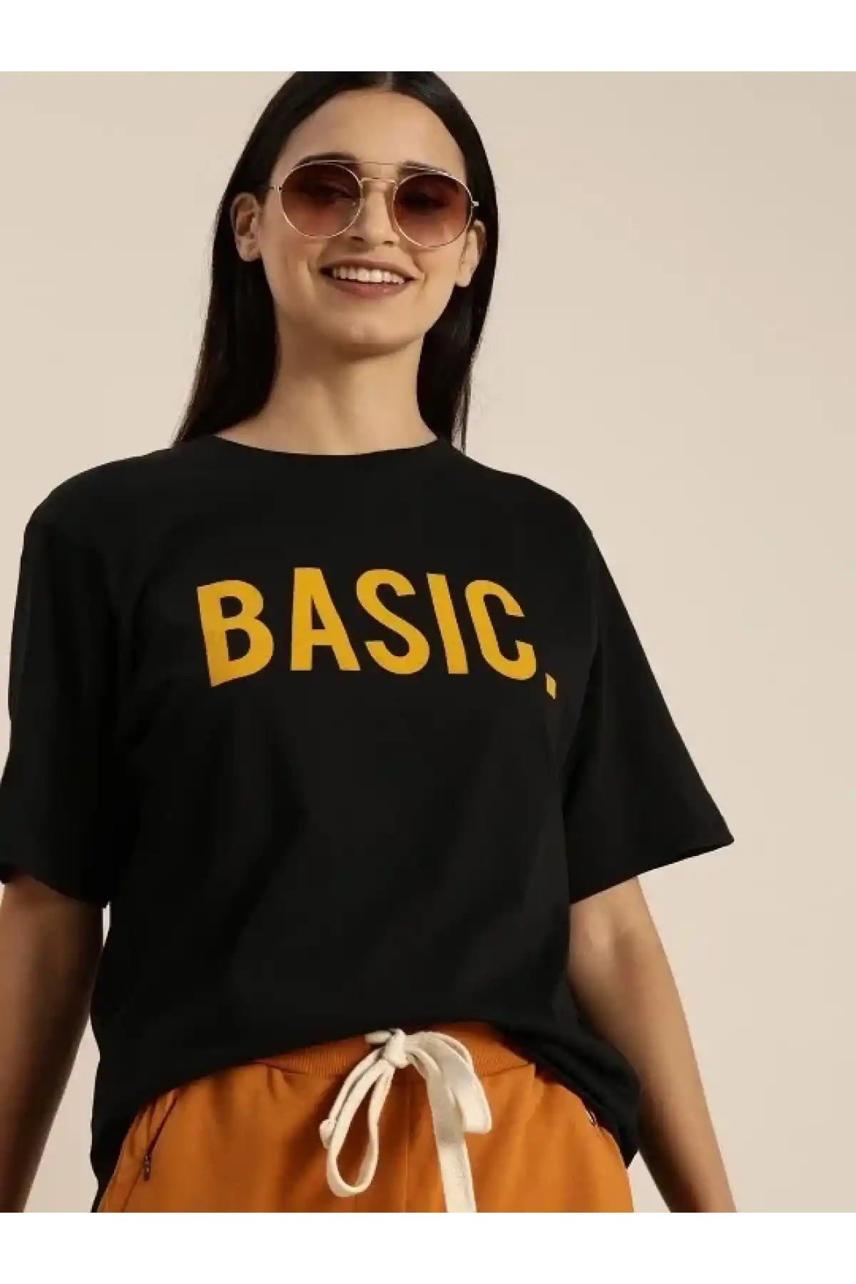 Baskılı Kadın T-shirt - Siyah