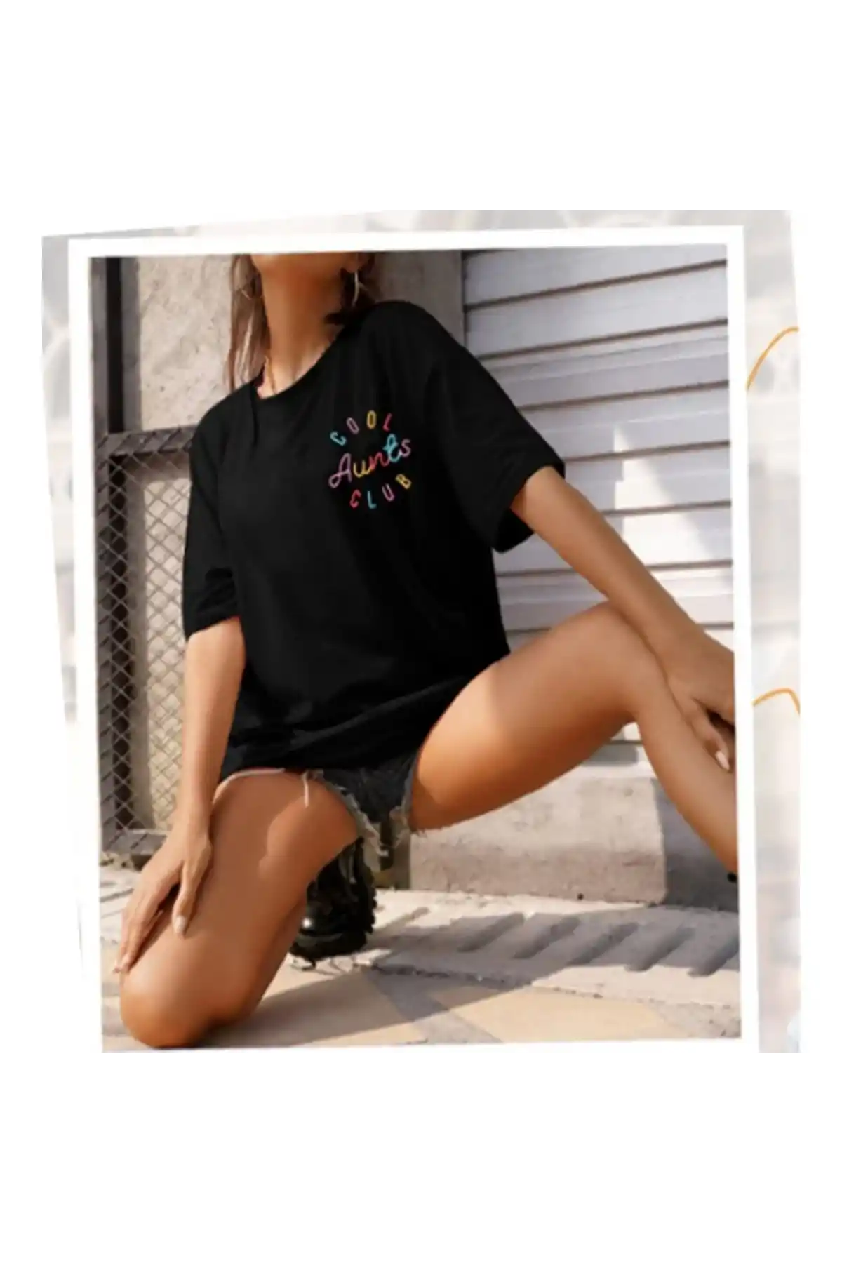 Baskılı Kadın T-shirt - Siyah