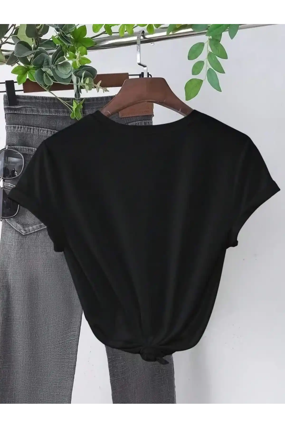 Baskılı Kadın T-shirt - Siyah