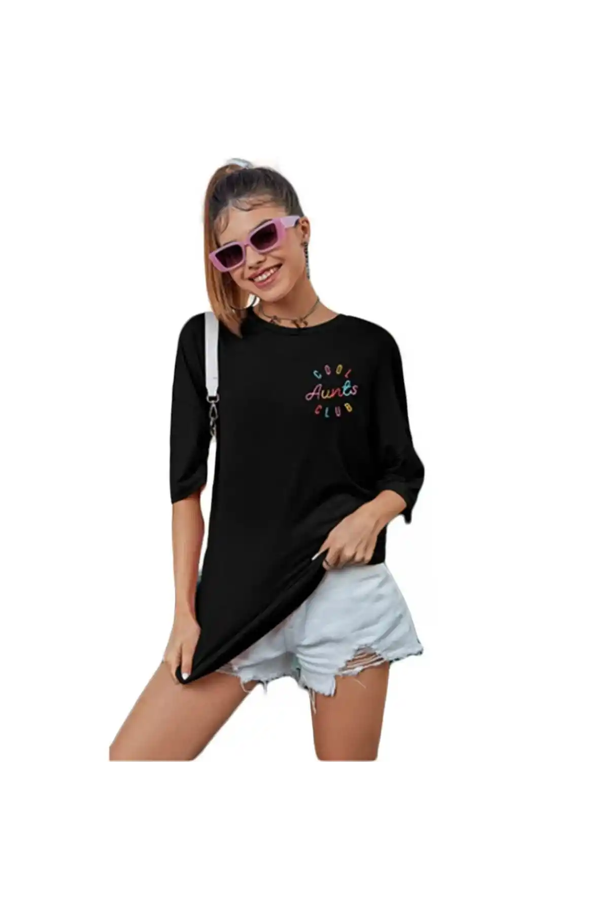 Baskılı Kadın T-shirt - Siyah